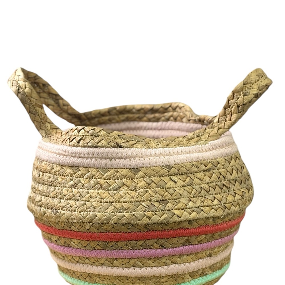 Pillowfort Collapsible Woven Storage Basket 9.5” x 9.5” x 7” NWT